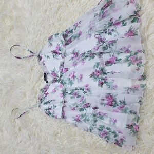 Abercrombie & Fitch Floral Top with Purple and Green Accents